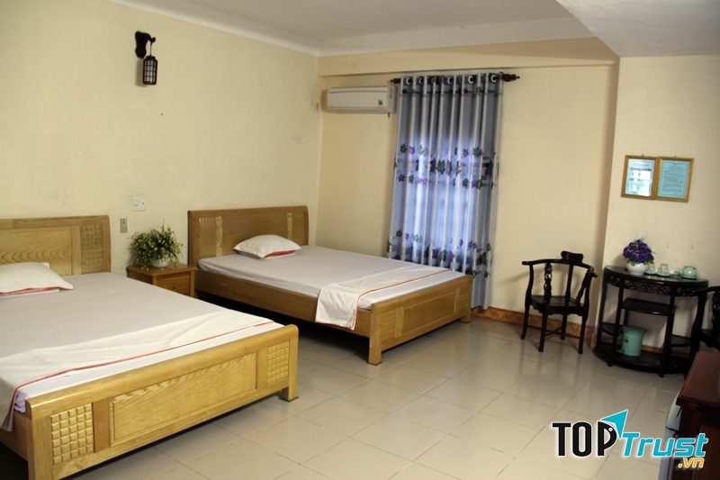 Bên trong phòng nghỉ với các trang thiết bị tiện nghi