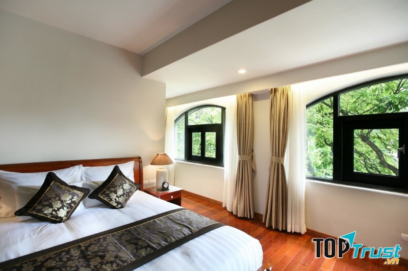 Phòng nghỉ với không gian thoáng mát, trong lành