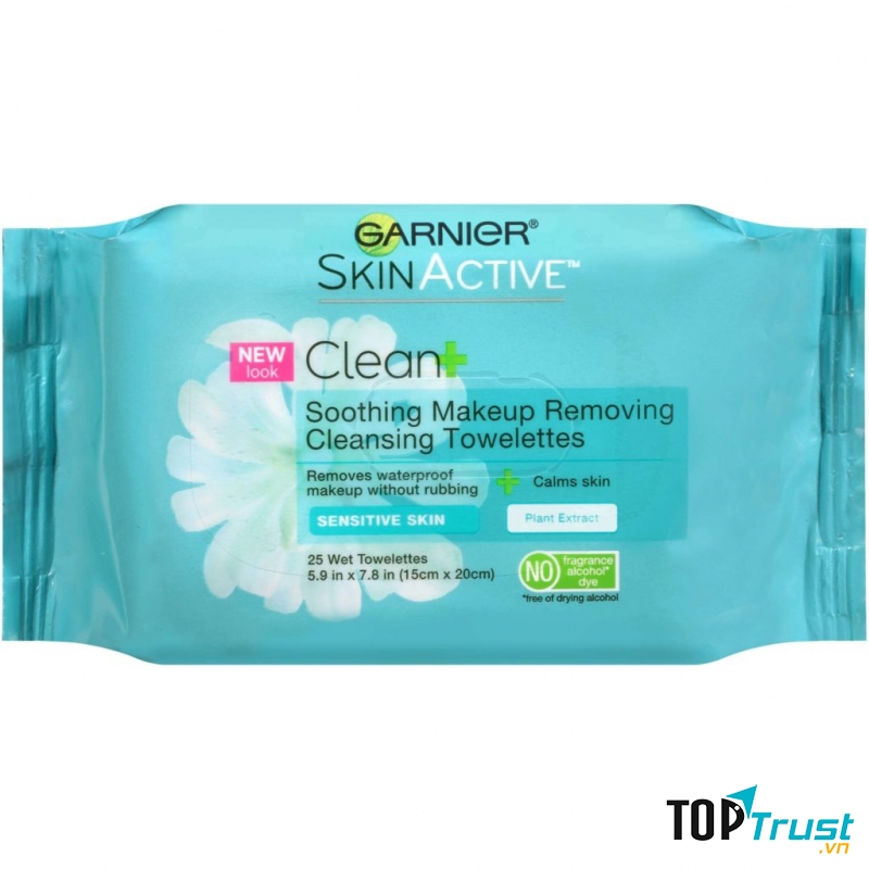 Khăn tẩy trang Garnier Soothing Makeup Removing Cleansing Towelettes