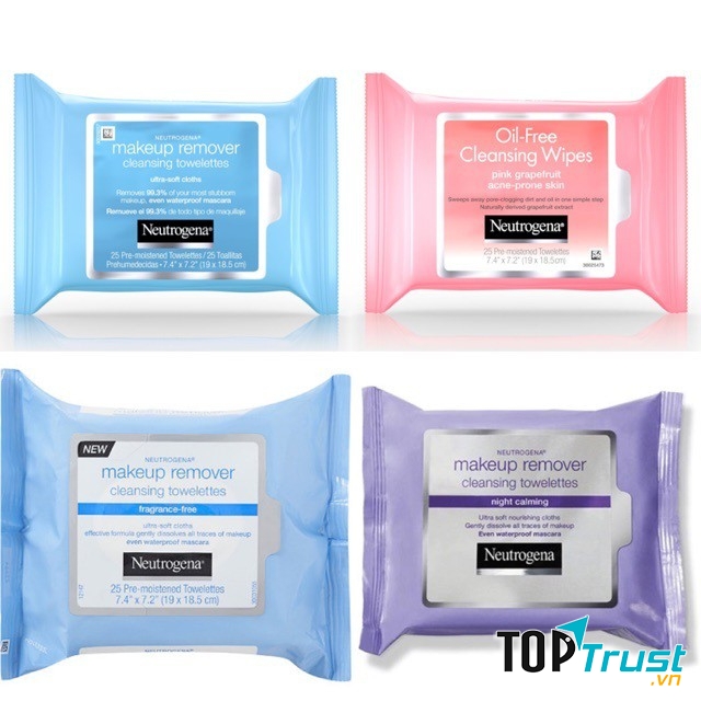 Khăn tẩy trang Neutrogena Night Calming Towelettes & Wipes