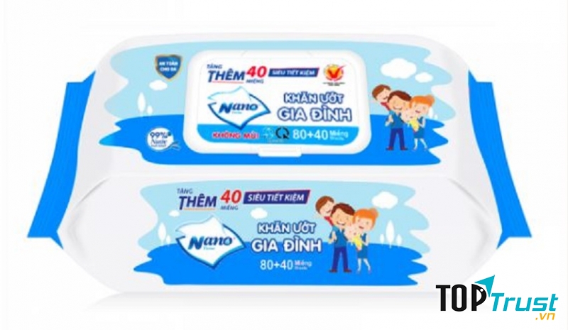 Khăn ướt Gia Đình 80 + 40 là sản phẩm mới được Công ty Khăn ướt Nano, khăn ướt Gia đình Families sản xuất
