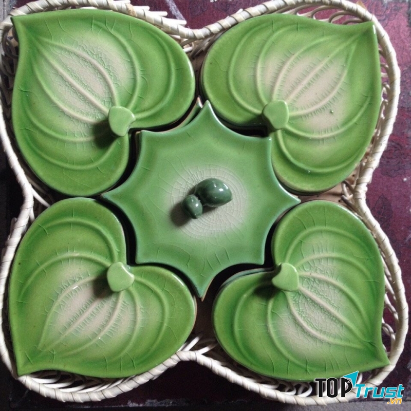 Khay 4 hộp đựng mứt