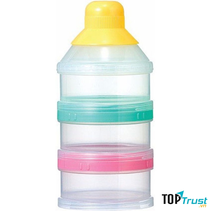 Hộp chia sữa dạng thiết kế 3 ngăn quen thuộc.