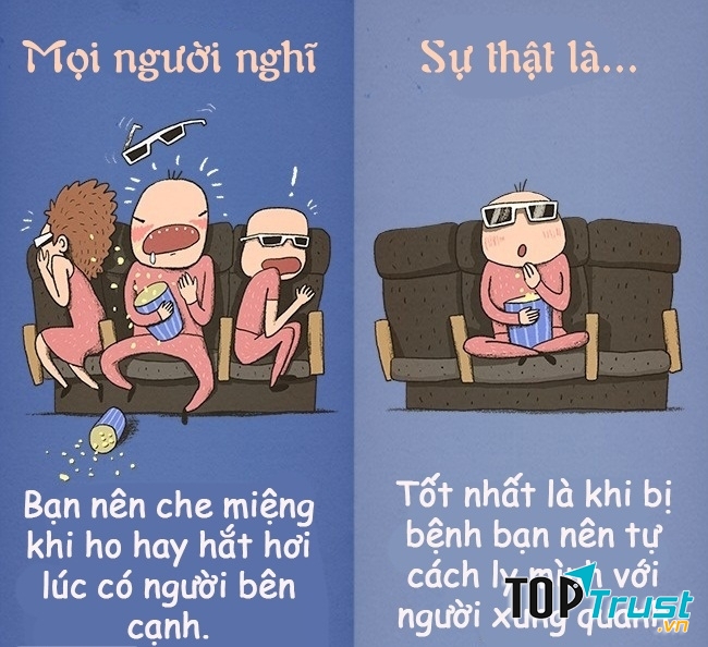 Khi ho hay hắt hơi, chỉ cần che miệng là đủ