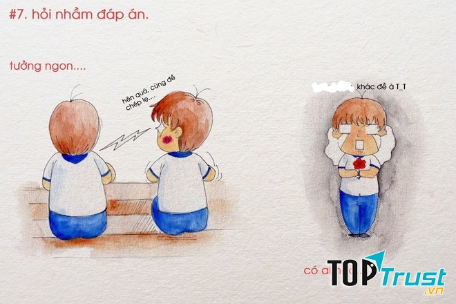 Chép bài trong giờ kiểm tra và cái kết