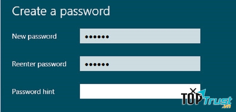 Không đặt Password được cho Windows