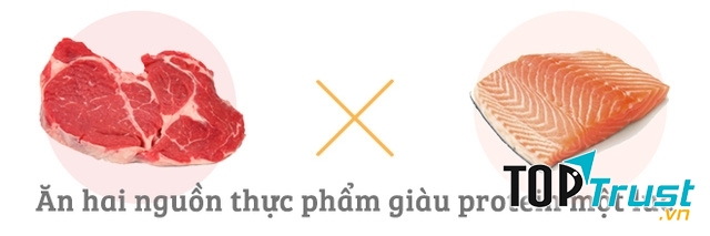 Không được ăn hai nguồn thực phẩm giàu protein một lúc