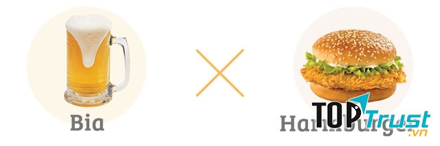 Không uống bia và harmburger