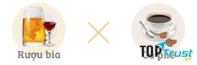 Không uống rượu bia cùng cà phê