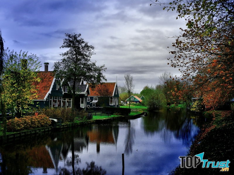 Khu dân cư Zaanse Schans - Với những căn nhà gỗ xinh xắn xếp liền nhau