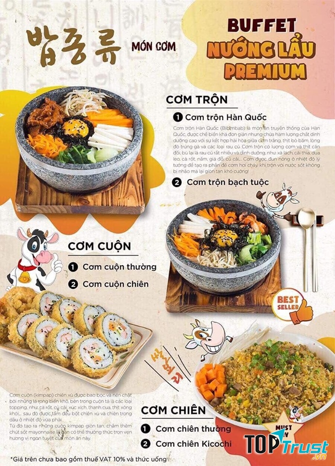 Thực đơn các món Hàn Quốc vô cùng phong phú