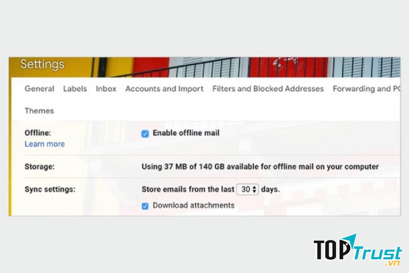 Kiểm tra email khi không có mạng