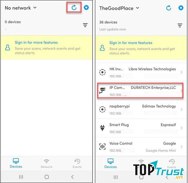Kiểm tra xem có camera nào đang có kết nối vào mạng Wi-Fi hay không