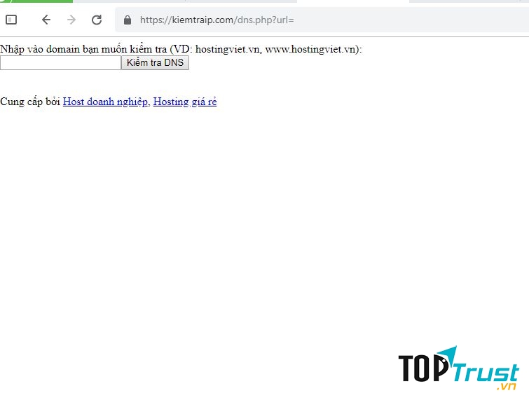 Giao diện kiểm tra tên miền trên ﻿kiemtraip.com