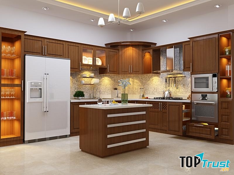 Bếp nên tựa sát vào tường