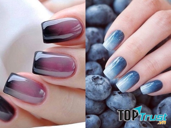 Kiểu móng tay đẹp ấn tượng với màu loang