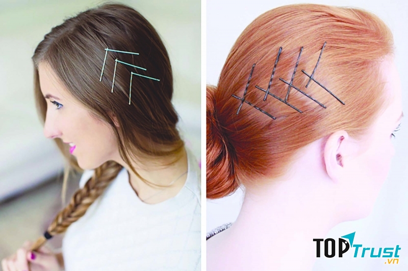 Kiểu tóc với kẹp tăm