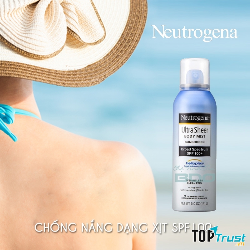 Neutrogena Ultra Sheer Body Mist Sunscreen Broad Spectrum SPF 100+