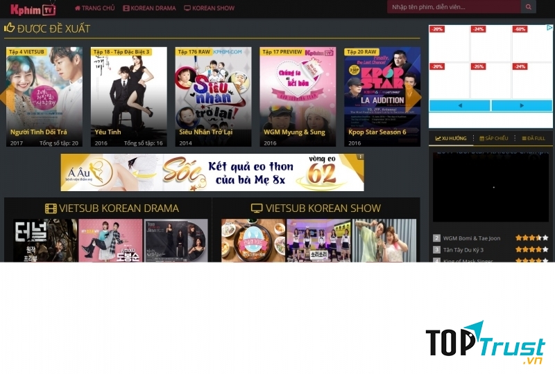Kphim.tv là trang web luôn dịch những show, phim hot