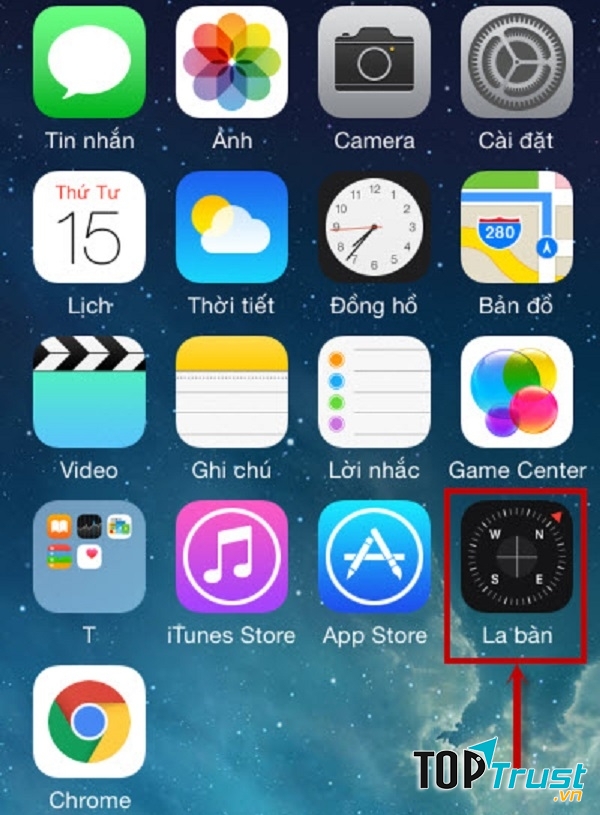 La bàn điện tử trên smartphone