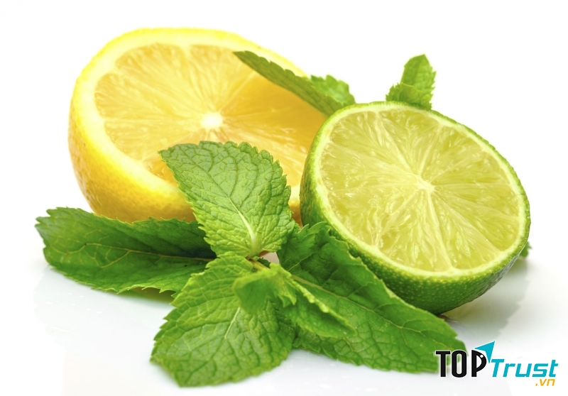Lá húng kết hợp với chanh tươi