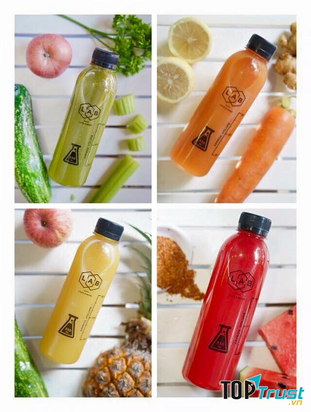 Các chai detox của LAB trông rất đáng yêu, chỉ là các chai nhựa với dung tích 330ml