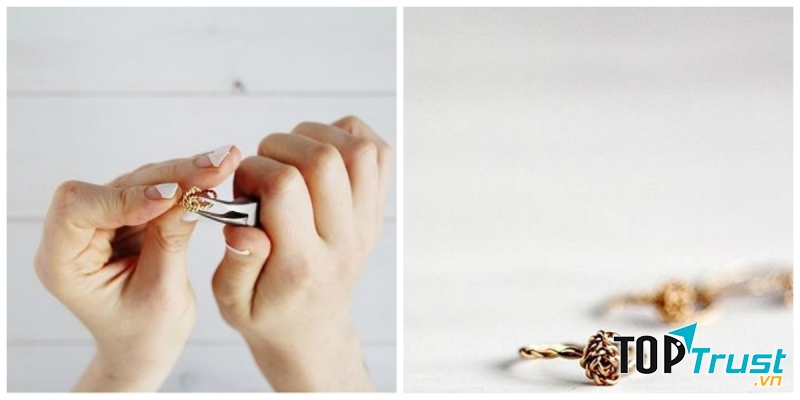 Làm nhẫn bằng sợi kẽm hoặc sợi đồng (kiểu 3)