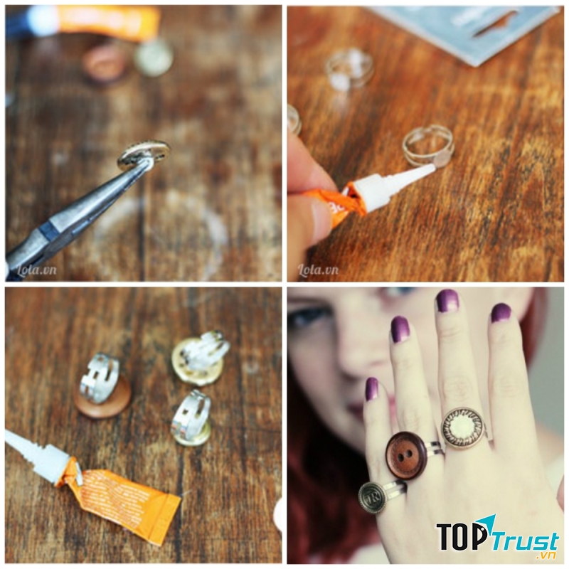 Làm nhẫn từ cúc áo