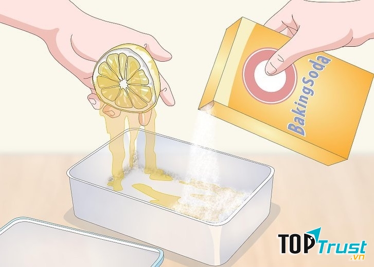 Dùng baking soda để khử vét bẩn, vết ố cứng đầu trên mặt ghế