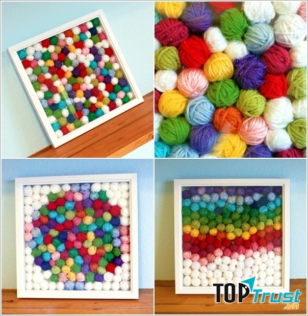 Làm tranh len treo tường