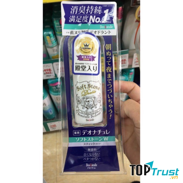 Lăn khử mùi đá khoáng Soft Stone màu trắng