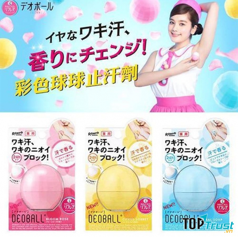 Lăn khử mùi rohto deoball có nhiều mùi hương thơm cho bạn lựa chon
