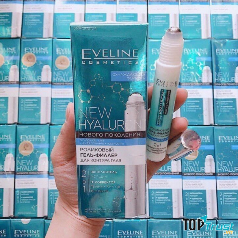 Lăn xóa nhăn trẻ hóa da vùng mắt Bio Hyaluron 4D Eveline