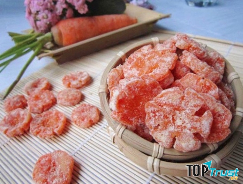 Mứt cà rốt ngọt ngào, đẹp như một bông hoa xinh xắn