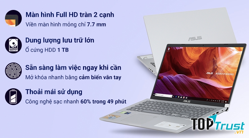 Laptop Asus VivoBook X509U i3 7020U 4GB/1TB/Chuột/Win10 (EJ063T)