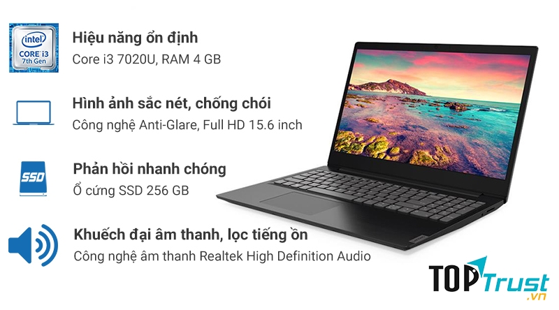 Laptop Lenovo IdeaPad S145 15IKB i3 7020U/4GB/256GB/Win10 (81VD0035VN)