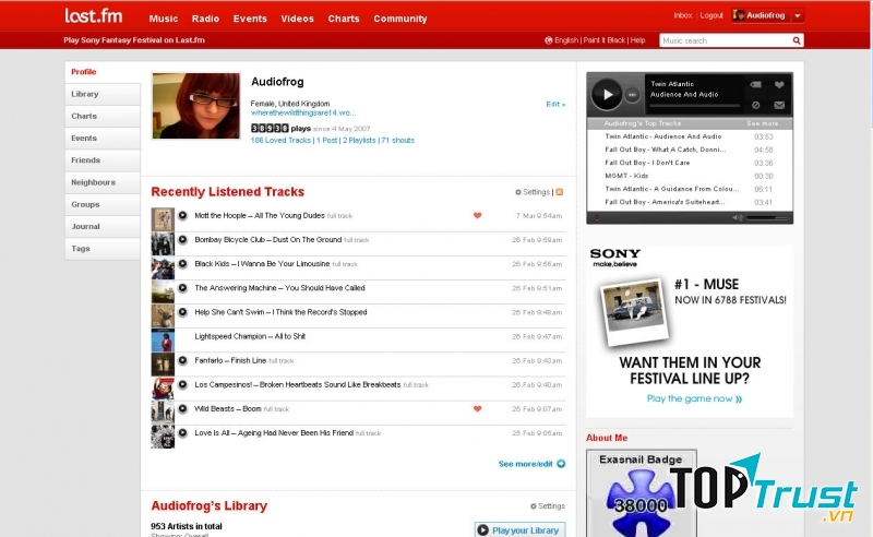 Last.fm là một trang radio trực tuyến khá nổi danh