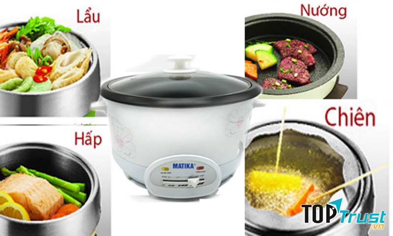 Lẩu điện dây liền Matika MTK-9040 đa chức năng