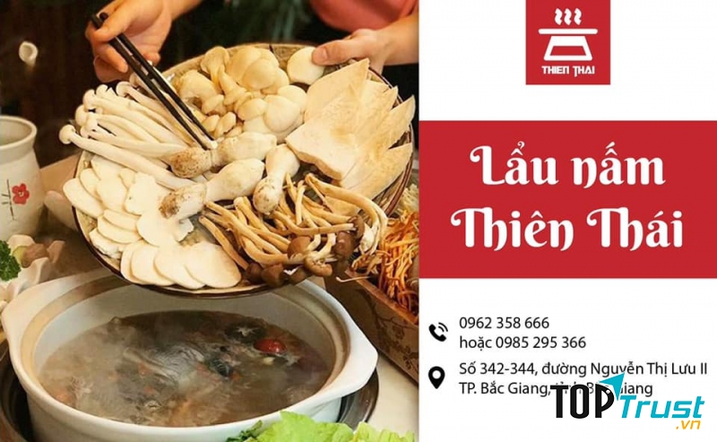 Nấm là món chủ đạo trong thực đơn của Lẩu nấm Thiên Thái