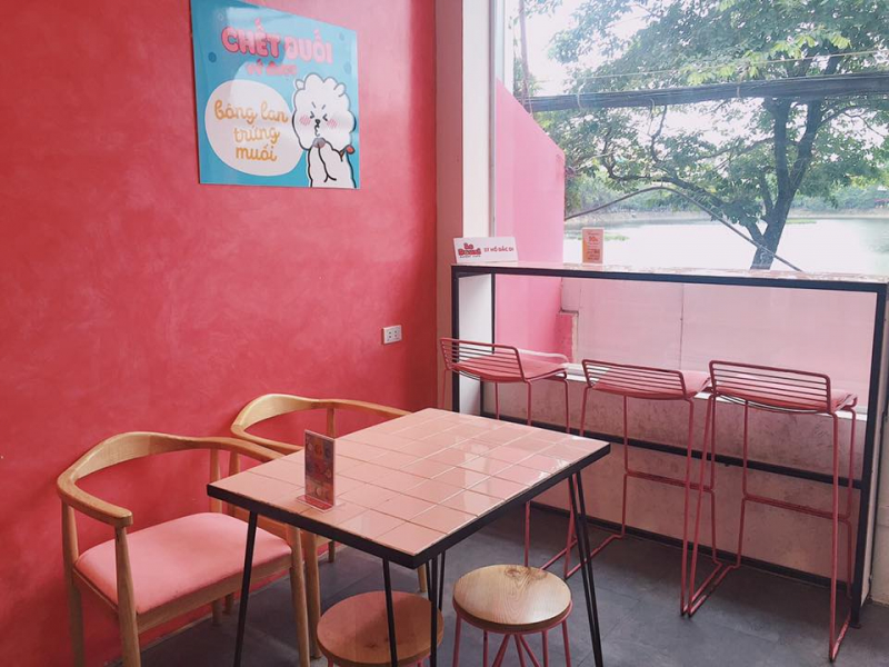 Không gian tràn ngập màu hồng khiến các bánh bèo mê mẩn quên lối về