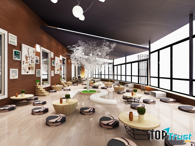 Không gian ngồi bệt thoáng đãng