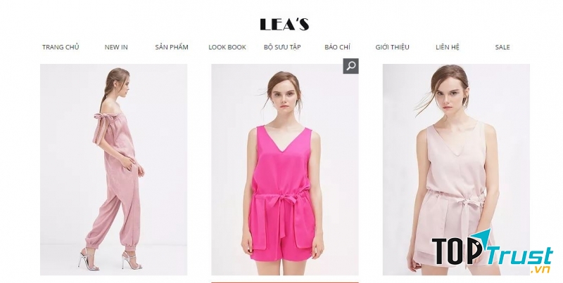 Mẫu jumpsuit trên trang chủ của Lea's