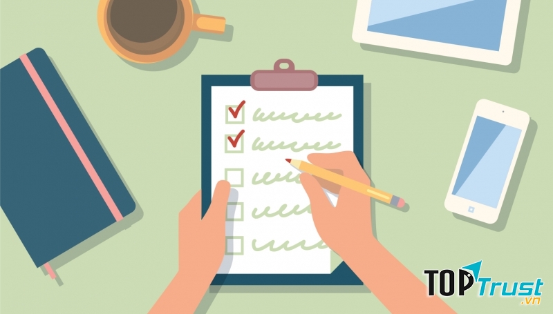 Liệt kê những mục cần làm và stick bỏ khi hoàn thành