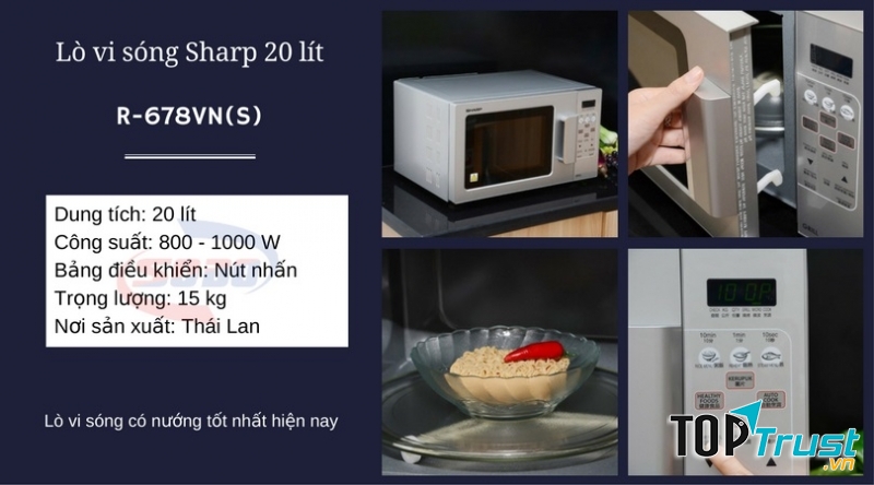 Lò vi sóng Sharp R-678VN(S) 20 lít