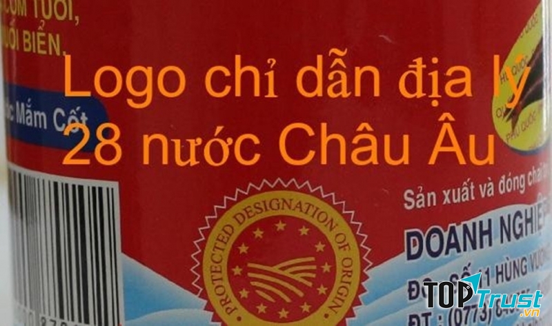 Logo chỉ dẫn địa lý in trên vỏ chai