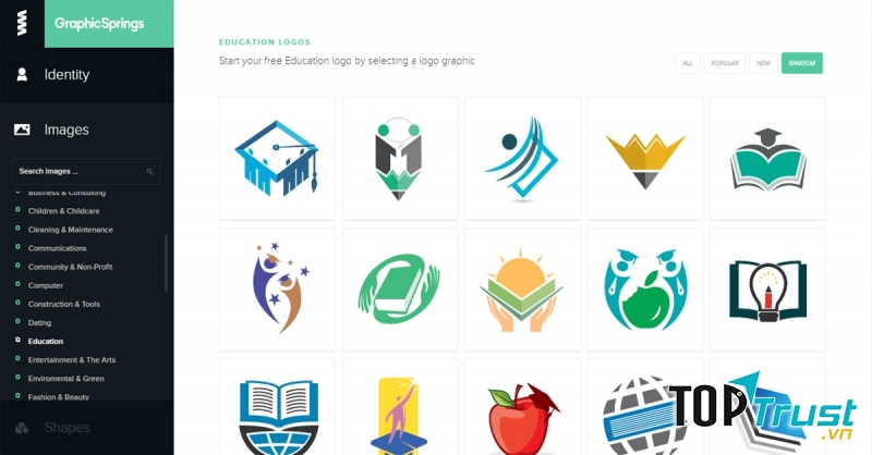 Bạn có thể thoải mái lựa chọn những mẫu logo đã được thiết kế sẵn