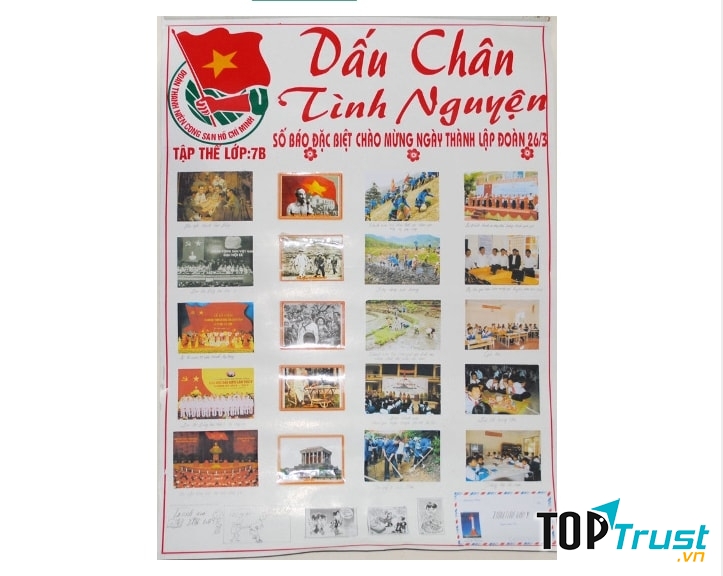 Lời ngỏ báo tường 26/3 với chủ đề: Dấu chân tình nguyện