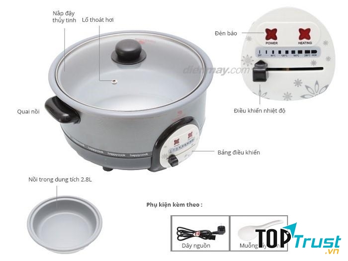 Nồi lẩu điện Happycook HCHP-300A