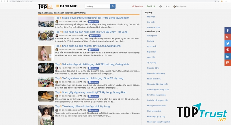 Bạn ở Hạ Long, hãy chọn các Toplist ở Hạ Long để kiểm tra thông tin và báo lại cho chúng tôi.