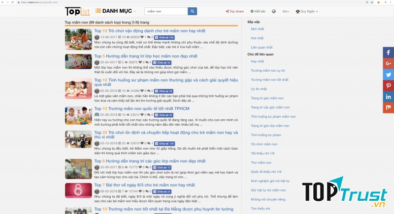 Bạn là giáo viên mầm non, hãy lựa chọn bài viết toplist về chủ đề mầm non để kiểm tra thông tin và báo lại cho chúng tôi.